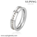 Anillo de dedo de joyería de acero inoxidable zirconia cúbica moda 13945